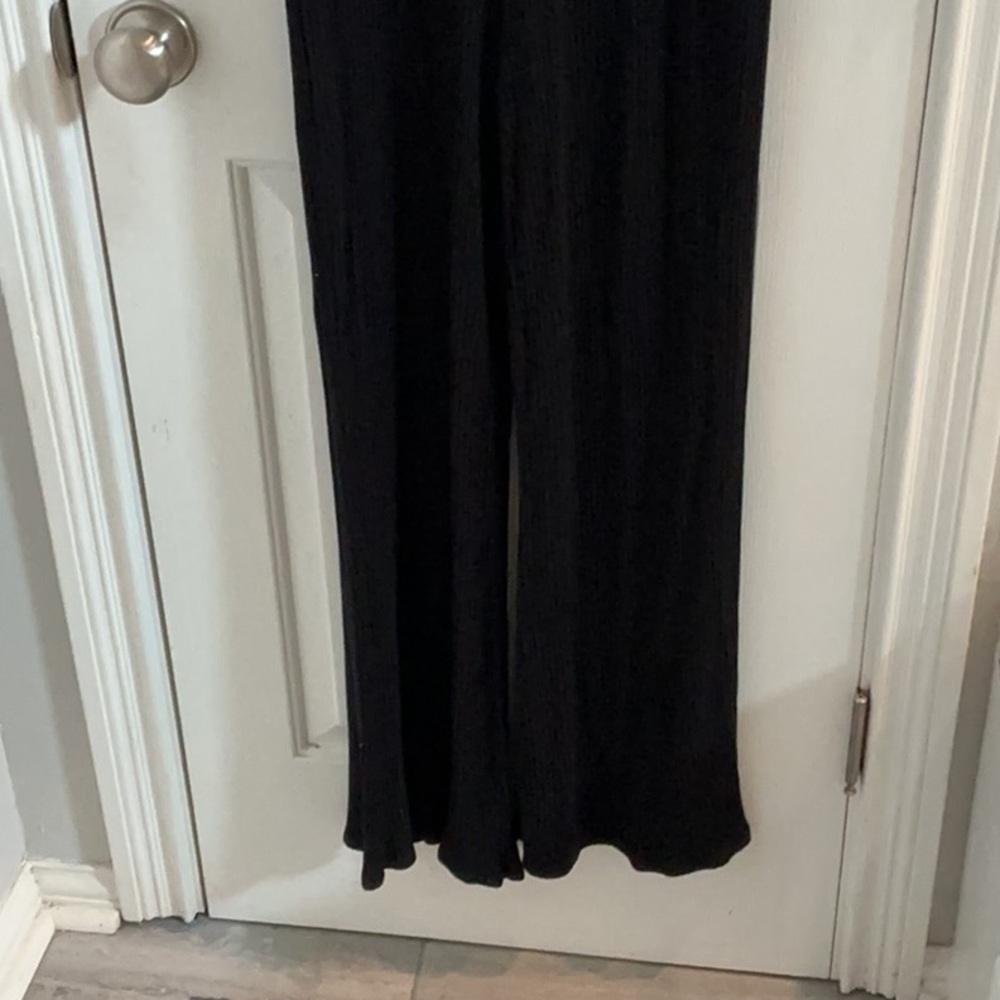 NWOT Beyond Yoga Jetsetter Black Ribbed Jumpsuit w/ Drawstring Waistband - Picture 8 of 12